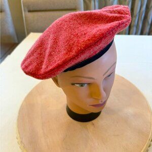 Katie & Co Beret Hat Wool Blend Red